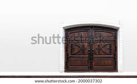 old gate in the castle. wooden door.