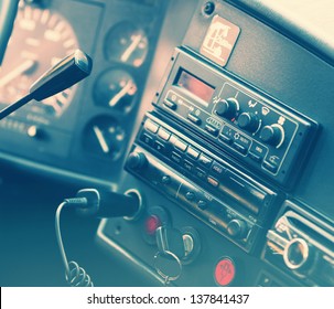 Old Generic Truck Dashboard. Toned