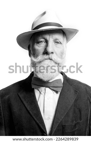 Old gentelman with moustache and hat