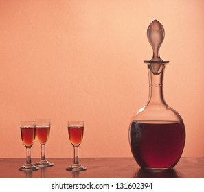 Old Glassware With Marsala Wine