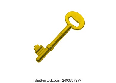 Old golden house key isolated on white background - Powered by Shutterstock