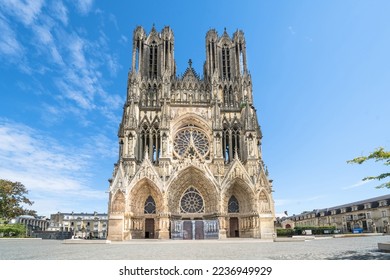 Old gothic cathedral of Reims, France
