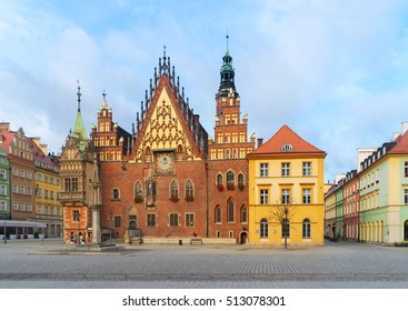 old gothic town hall building in Wroclaw, Poland