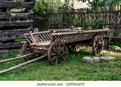 Old Grain Cart In The Village