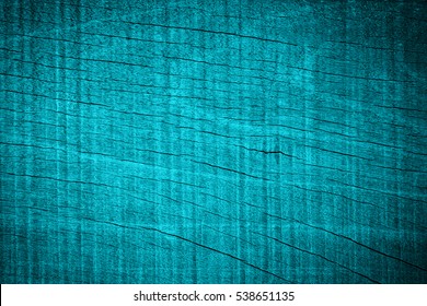 Old Grain Wood Table Top View Teal Colors Texture Concept For Warm Chic Wooden Cyan Background, Blue Hipster Tabletop Back Turquoise Rustic Door Surface, Green Natural Bacground.