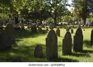 Old grave yard in Harvard Boston Massachusetts taken on a sunny early summers day - Shutterstock ID 1639308916
