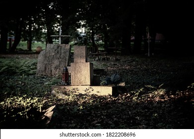 old graveyard in the evening