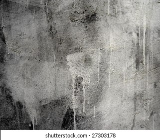  Old Gray White Wall  And Paint Drips