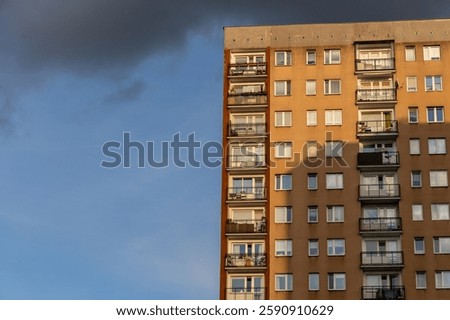 Old Great Panel type of apartment building in Goclaw area of Warsaw, Poland