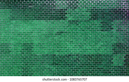 Old green ceramic tile wall background                      