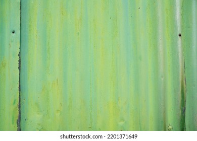 Old Green Corrugated Iron Background