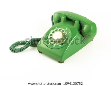 old green telephone