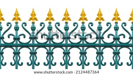 Image, Stock Photo Grille for barrier on concrete base with graffiti above city