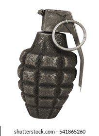 Old Grenade On White Background