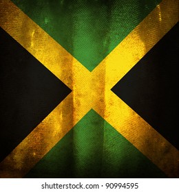 Old Grunge Flag Of Jamaica