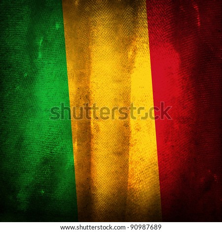 Old grunge flag of Mali