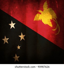 Old grunge flag of Papua new guinea