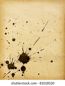 Old grunge paper background with  blots
