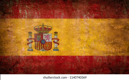 Old Grunge Spain Flag