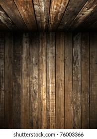 Old Grunge Wood Wall And Ceiling In The Room