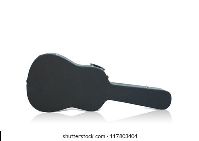 The Old Guitar Case On White Background