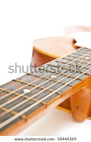 Old guitars strings. Studio shot