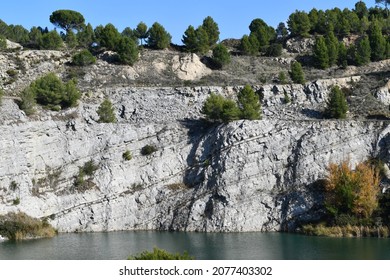 An Old Gypsum Quarry Filled With Water (Miocene, Vilobí Del Penedès, Barcelona).