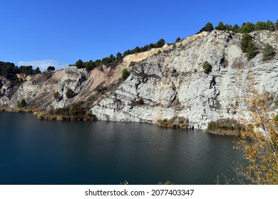 An Old Gypsum Quarry Filled With Water (Miocene, Vilobí Del Penedès, Barcelona).