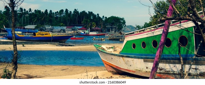 Old Habor On The Shores Of Bangka Island