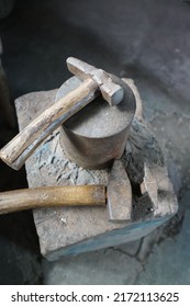 Old Hammers And Anvil Of Jewelry And Metalsmith 