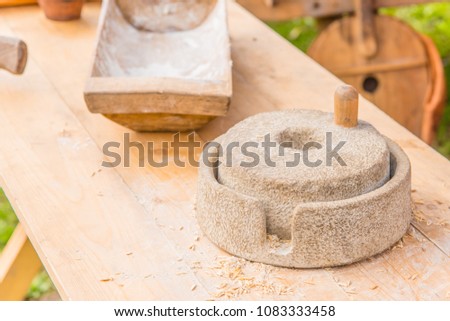 Old Hand millstone for grain