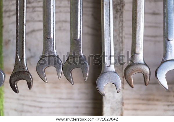 Old Hand Tools Hanging On Wall Stock Photo Edit Now 791029042