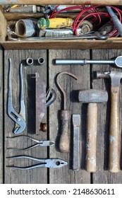 Old Hand Tools On Wood