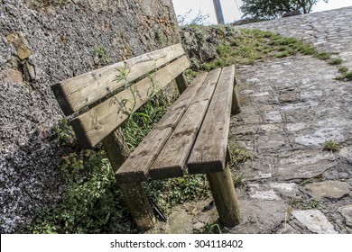 Old Handmade bench out in the street