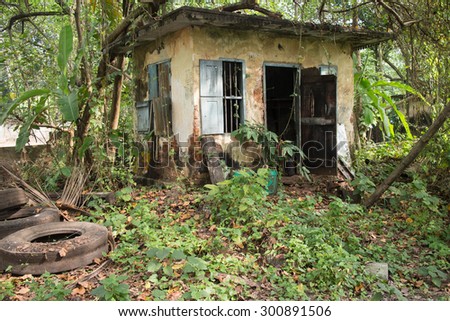 Old haunted abandoned house in rural area. Kerala India. Lost place