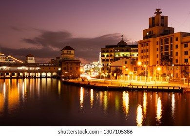 Old Havana At Night With A View Of The Bay