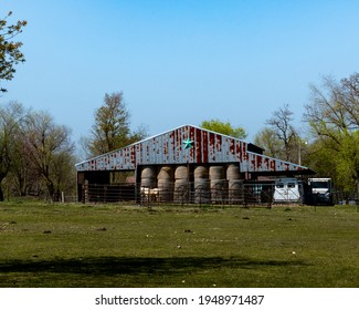 Old Hay On A Rural Arkansas Farm