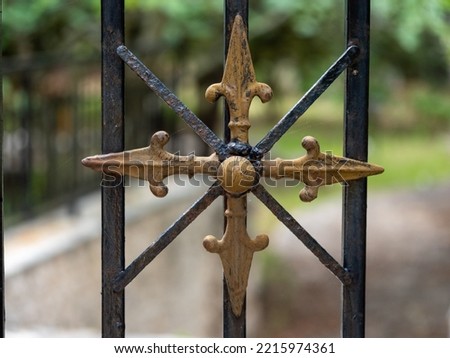 Old and heavy solid iron gate
