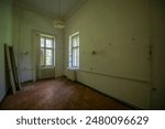 Old historic haunted orphanage in an abandoned palace in Hungary