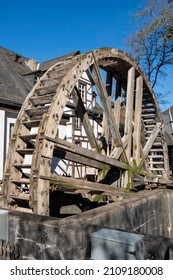 The Old Historic Water Wheel In Bad Munster Am Stein - Germany In Spring 