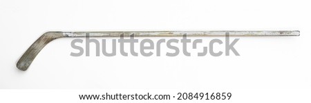 old hockey stick isolated on white background