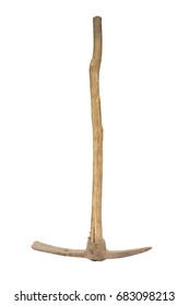 Old Hoe Isolated On White Background,pick Axe White Background.