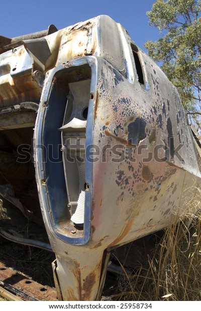Old Holden car\
wreck