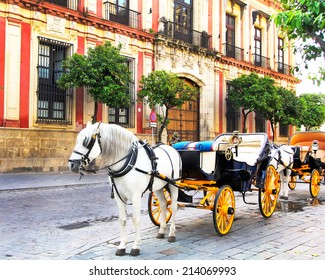 Old horse drawn carriage at Seville street