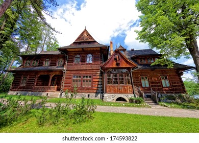 Old House In The Mountain Style, In Zakopane, Poland.