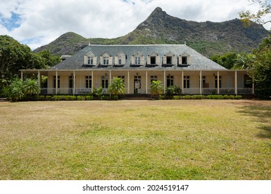 Old house from the side, in the tropics, Mauritius