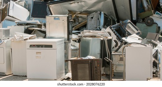 Old Household Appliances For Destruction, Recycling.