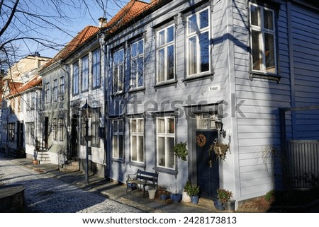 Old houses in the bryggen district, bergen, hordaland, norway, scandinavia, europe Stock photo © 