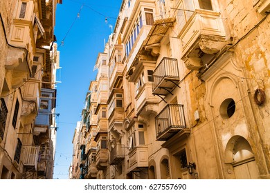 Old Houses In Center Of Valetta, Malta