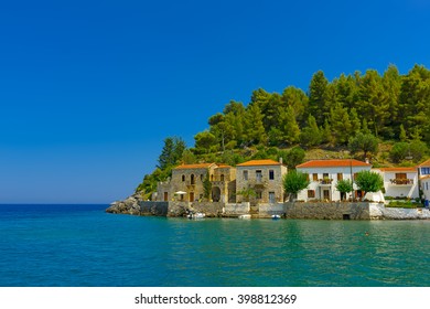 Old Houses In Kipparissi Village In Peloponnese In Greece